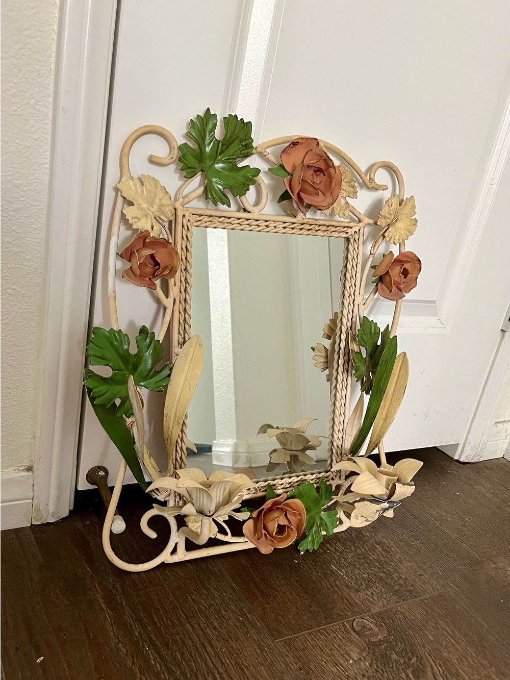 Vintage Metal Tole mirror candle sconce 14/18 Inches - Picture 2 of 14
